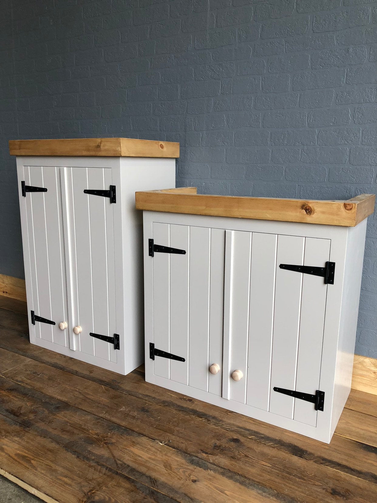 Wooden Double Wall Cupboard - Handmade Kitchen & Utility Storage
