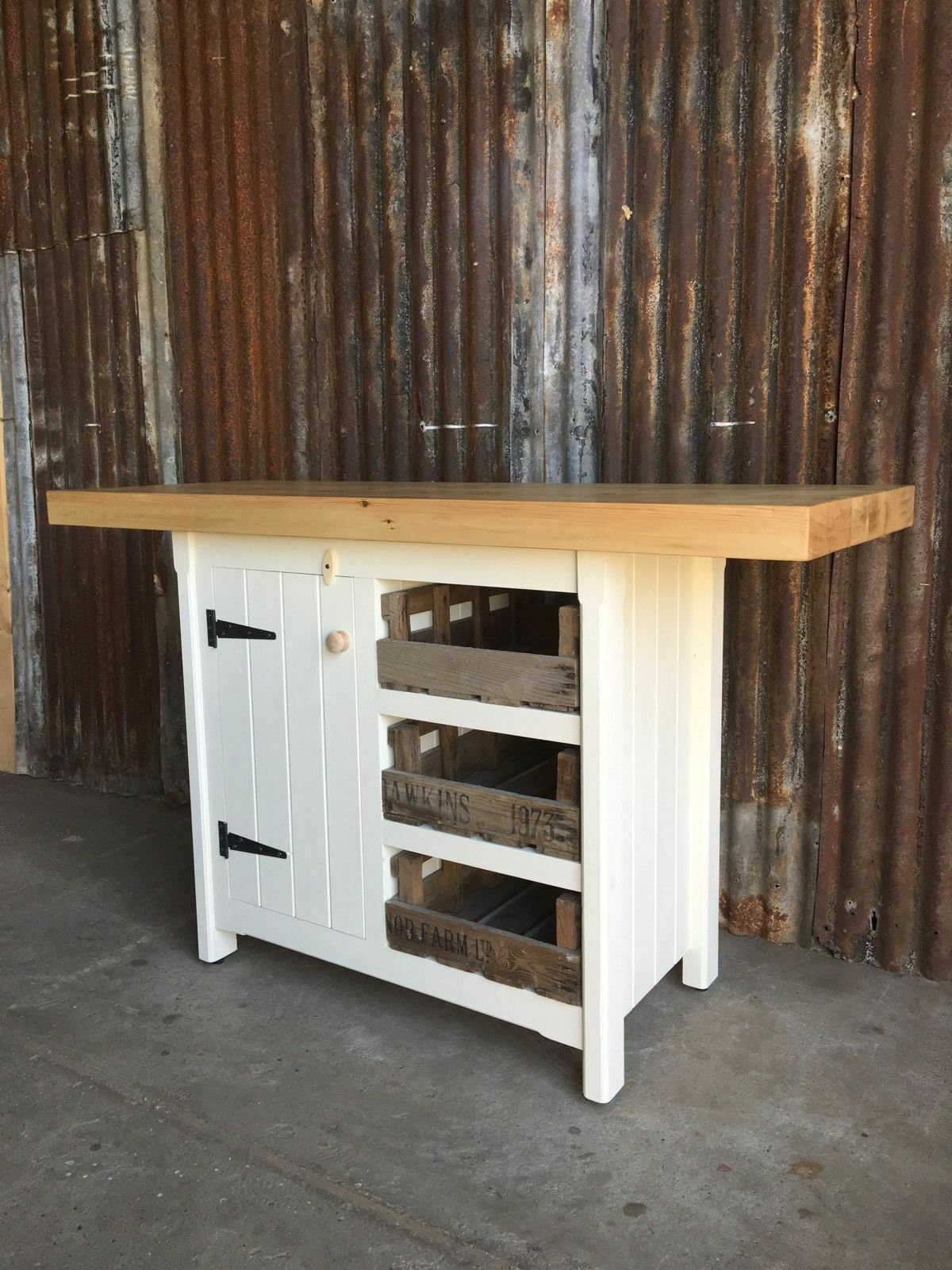 Kitchen Island Cupboard Drawers Breakfast Bar Storage Unit Rustic Solid Pine