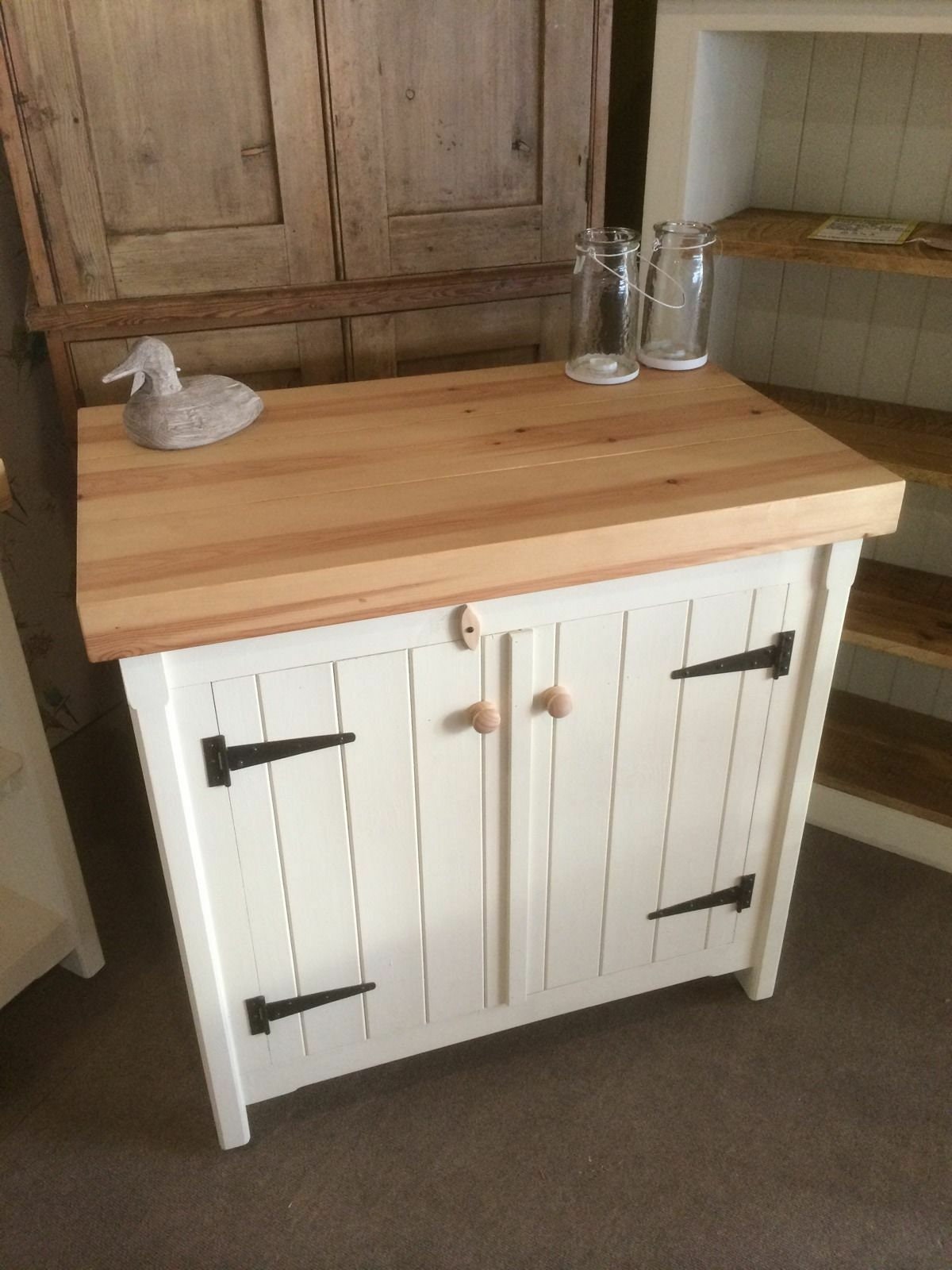 Double cupboard unit - Chunky pine top