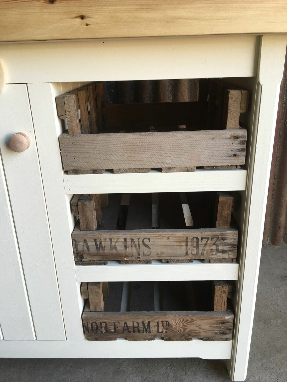 Kitchen Island Cupboard Drawers Breakfast Bar Storage Unit Rustic Solid Pine