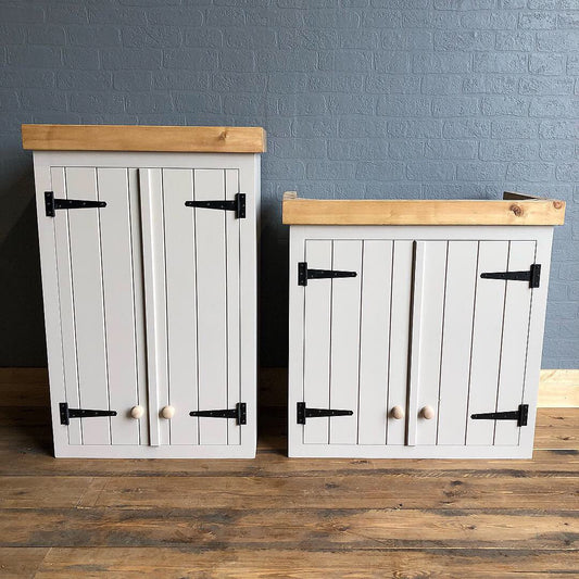 Wooden Double Wall Cupboard - Handmade Kitchen & Utility Storage