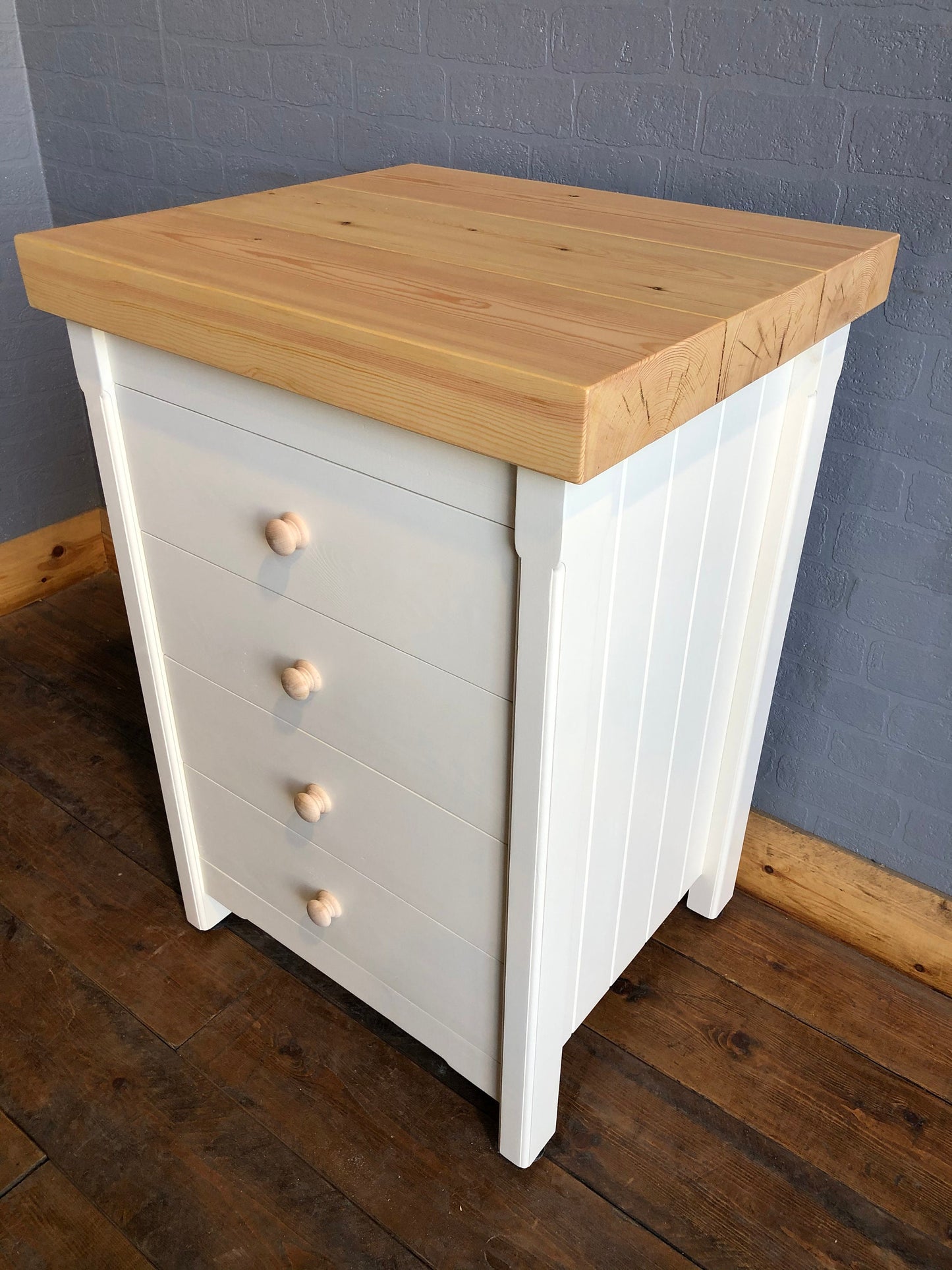 Freestanding Drawer Unit with Pine Top - Kitchen / Utility / Bedroom Drawers - Handmade Rustic Furniture