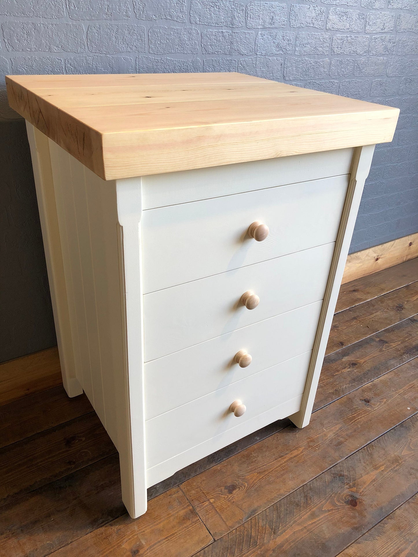 Freestanding Drawer Unit with Pine Top - Kitchen / Utility / Bedroom Drawers - Handmade Rustic Furniture