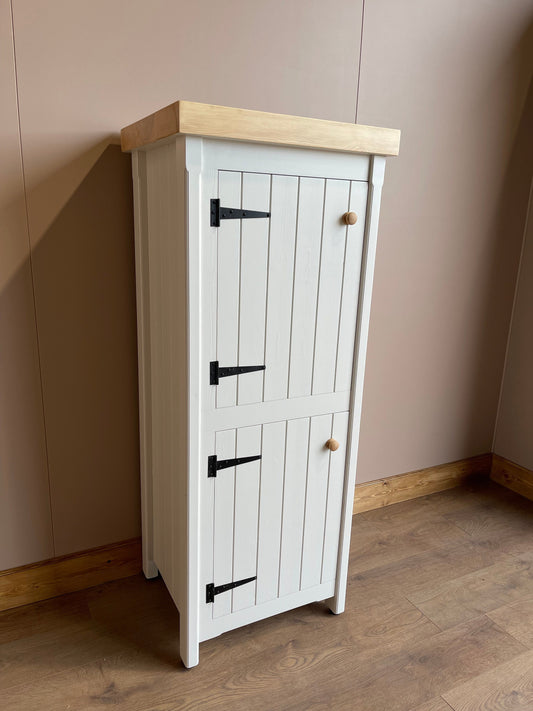 2 door tall larder - Chunky pine top